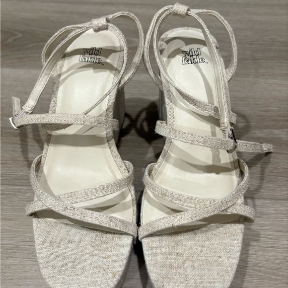 Wild Fable Beige Strappy Wedge Sandals - Picture 1 of 3